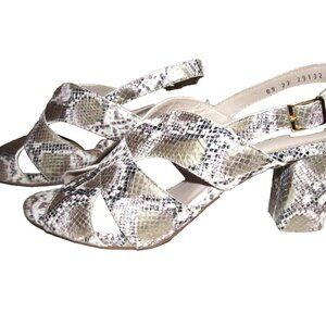 Eric Michael Lark leather snake print sandals pumps size Eur 41 US 10-11 $159